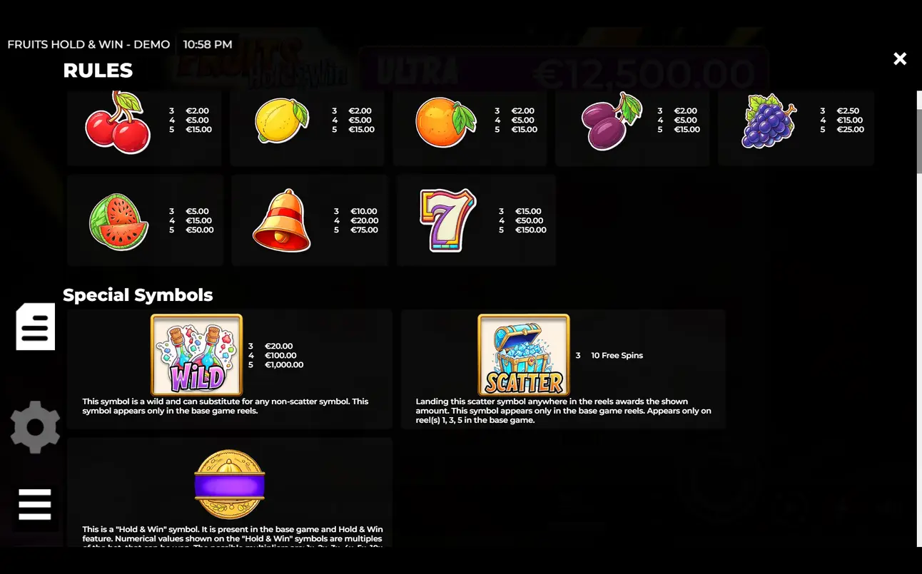 Fruits Hold & Win artwork